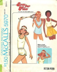 5970 MCCALLS 1978 LEARN TO SEW T SHIRT, SKIRT, SHORTS STRETCH PATTERN SMALL 10-12